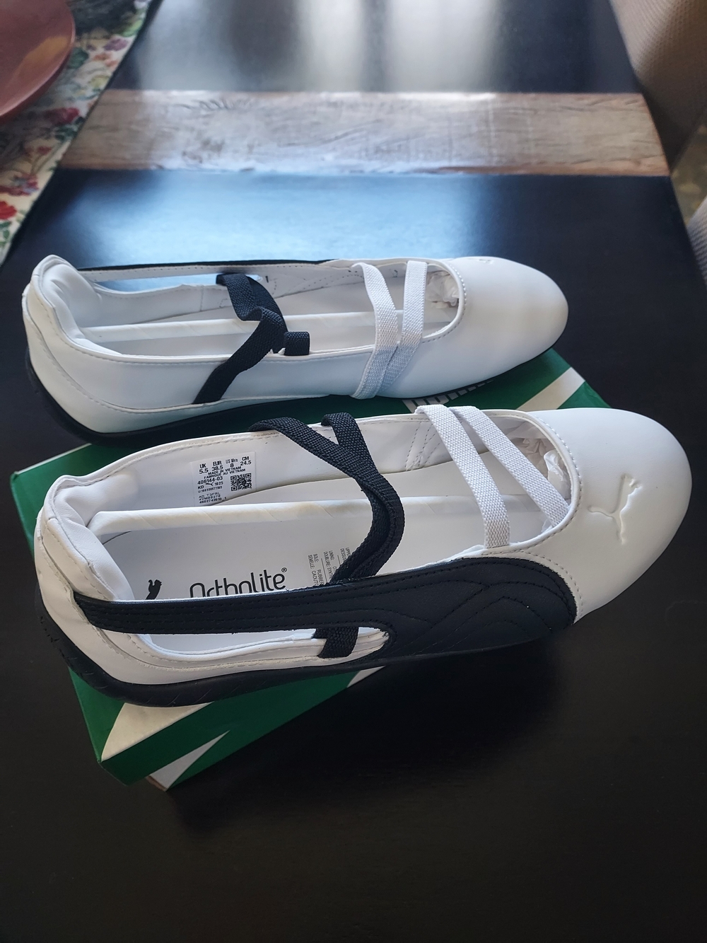 NIB Puma Women’s White and Black Speedcat Leather Ballet Flats, Sz 8 - Picture 6 of 11